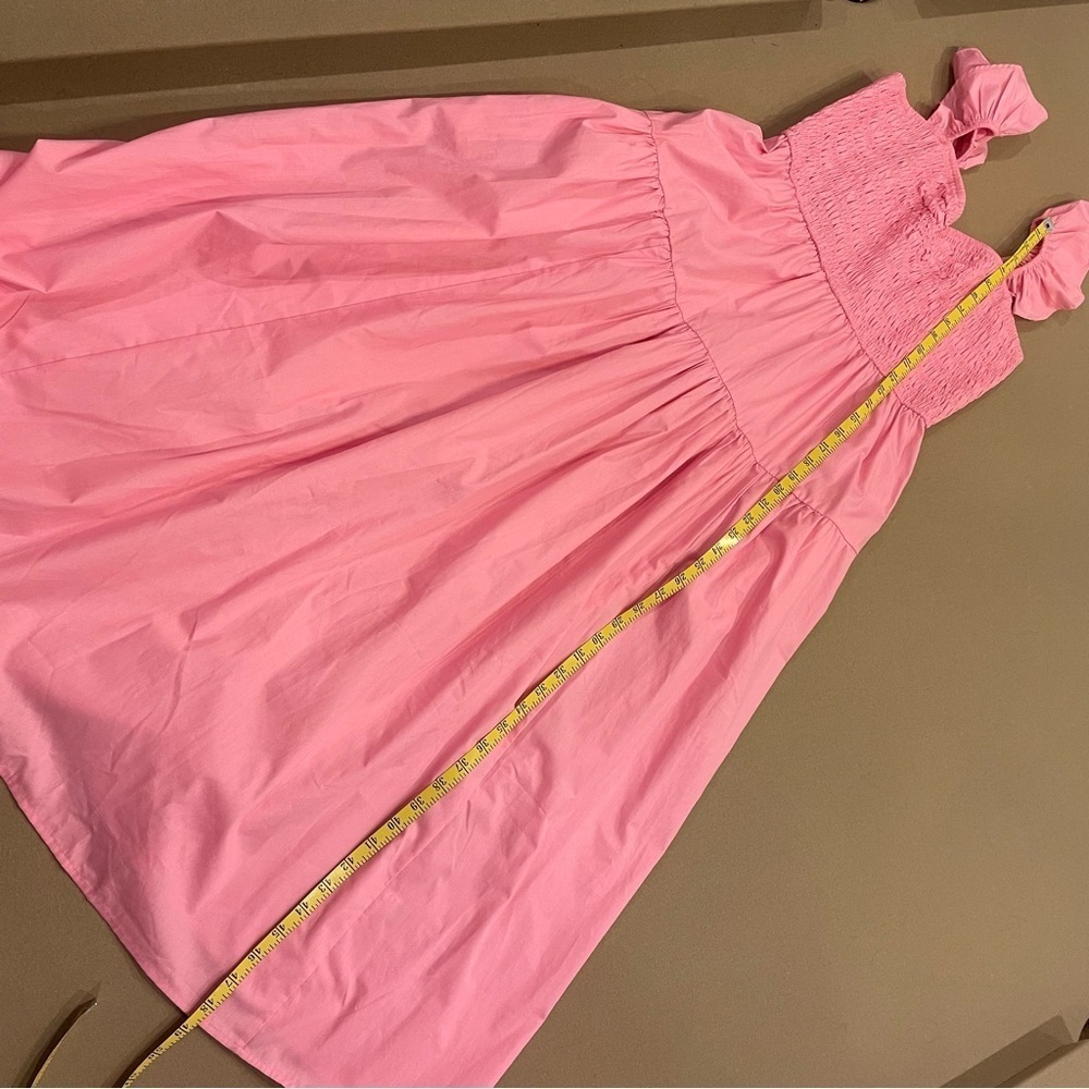 Abercrombie & Fitch Smocked Ruffle Strap Sweetheart Neckline Midi Dress Large T - Picture 13 of 13